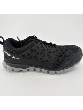Reebok Sublite Cushion Mens Size 8 Womens 10 Black Alloy Toe Safety Work Shoes